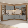 Cocina Integral Esquinera 549cm Marrón/Gris Agata 01