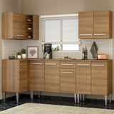 Cocina Integral Esquinera 293cm Marrón Emilly Open 01