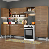 Cocina Integral Esquinera 353cm Marrón Emilly Sun 01