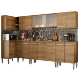 Cocina Integral Esquinera 357cm Marrón Emilly Jazz 02