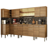 Cocina Integral Esquinera 357cm Marrón Emilly Mega 03