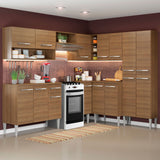 Cocina Integral Esquinera 417cm Marrón Emilly Ice 01