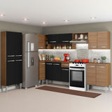 Cocina Integral Esquinera 481cm Marrón/Negro Emilly Moon 01