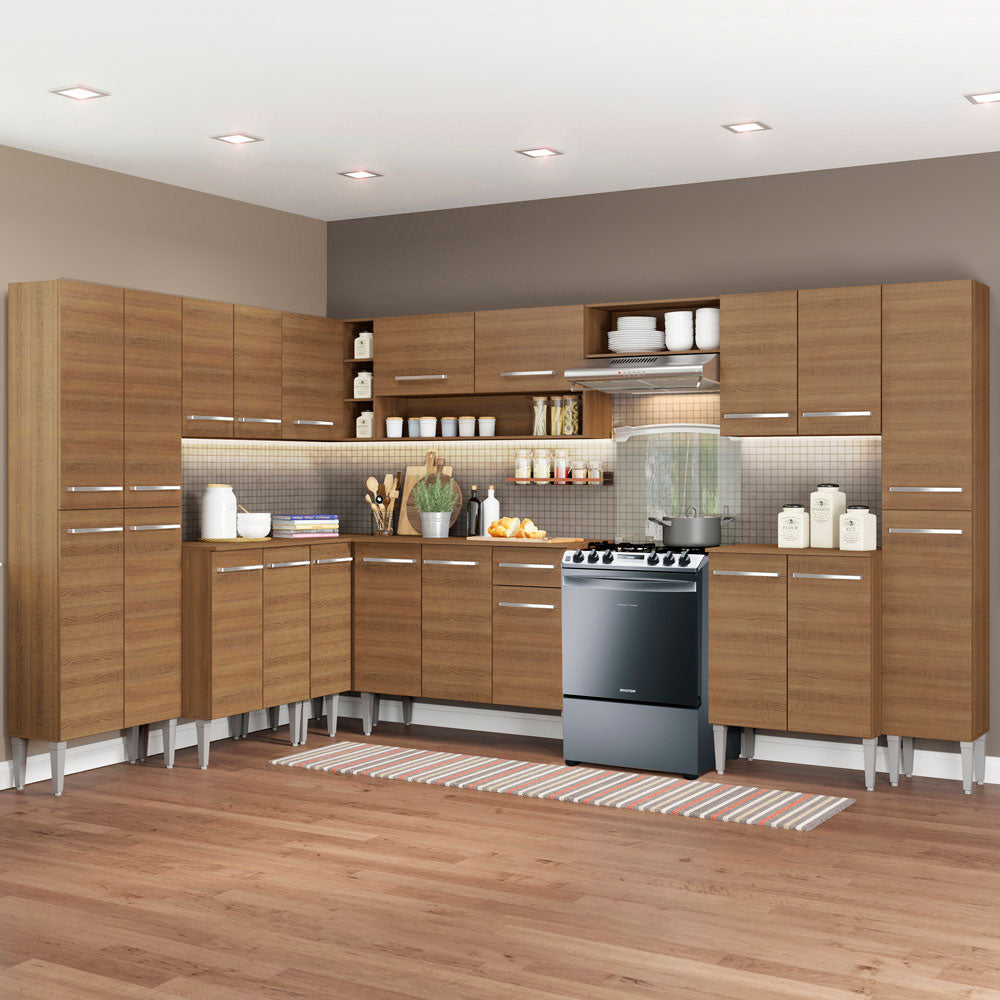 Cocina Integral Esquinera 513cm Marrón Emilly Big 02