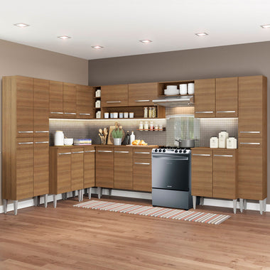 Cocina Integral Esquinera 513cm Marrón Emilly Big 02