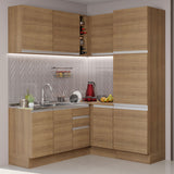 Cocina Integral Esquinera 329cm Marrón Glamy 01
