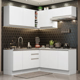 Cocina Integral Esquinera 349cm Blanco Glamy 03