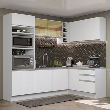 Cocina Integral Esquinera 399cm Blanco Glamy 02