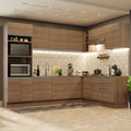 Cocina Integral Esquinera 479cm Marrón Glamy 01