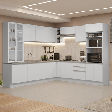 Cocina Integral 549cm Blanco Glamy 01
