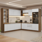 Cocina Integral 549cm Marrón/Blanco Glamy 01