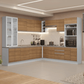 Cocina Integral 549cm Blanco/Marrón Glamy 01