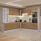 Cocina Integral 549cm Blanco/Marrón Glamy 01