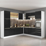 Cocina Integral Esquinera 546 cm Lux Blanco/Negro 03