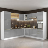 Cocina Integral Esquinera 546 cm Lux Blanco/Gris 03