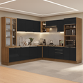 Cocina Integral 566cm Marrón/Negro Lux 01
