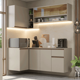 Cocina Integral Esquinera 265 cm sin Patas Crema Nice 04