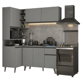 Cocina Integrale Esquinera 265 cm Gris Nice Madesa 05
