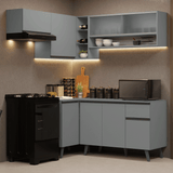 Cocina Integrale Esquinera 325 cm Gris Nice Madesa 03