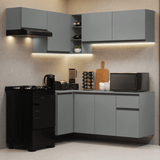 Cocina Esquinera 325 cm Sin Patas Nice Gris 05