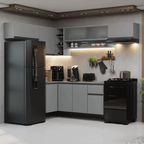 Cocina Integral Esquinera Flotante 405 cm Gris Nice Madesa