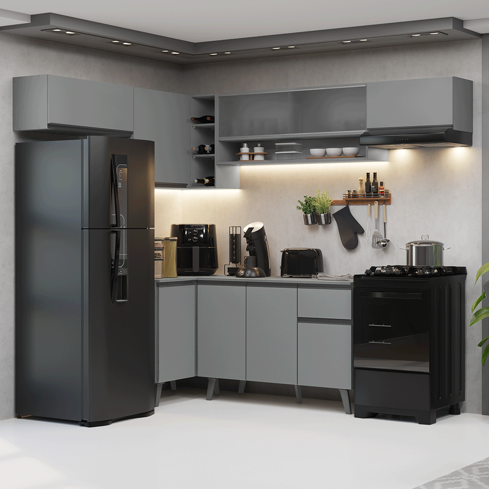 Cocina Integrale Esquinera 405cm Gris Nice Madesa 05