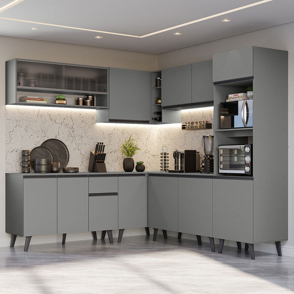 Cocina Integrale Esquinera 445cm Gris Nice Madesa 02
