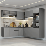 Cocina Integral Esquinera 445cm Suspendida Gris Nice Madesa 03