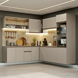 Cocina Integral Esquinera 445cm Flotante Crema Nice Madesa 04