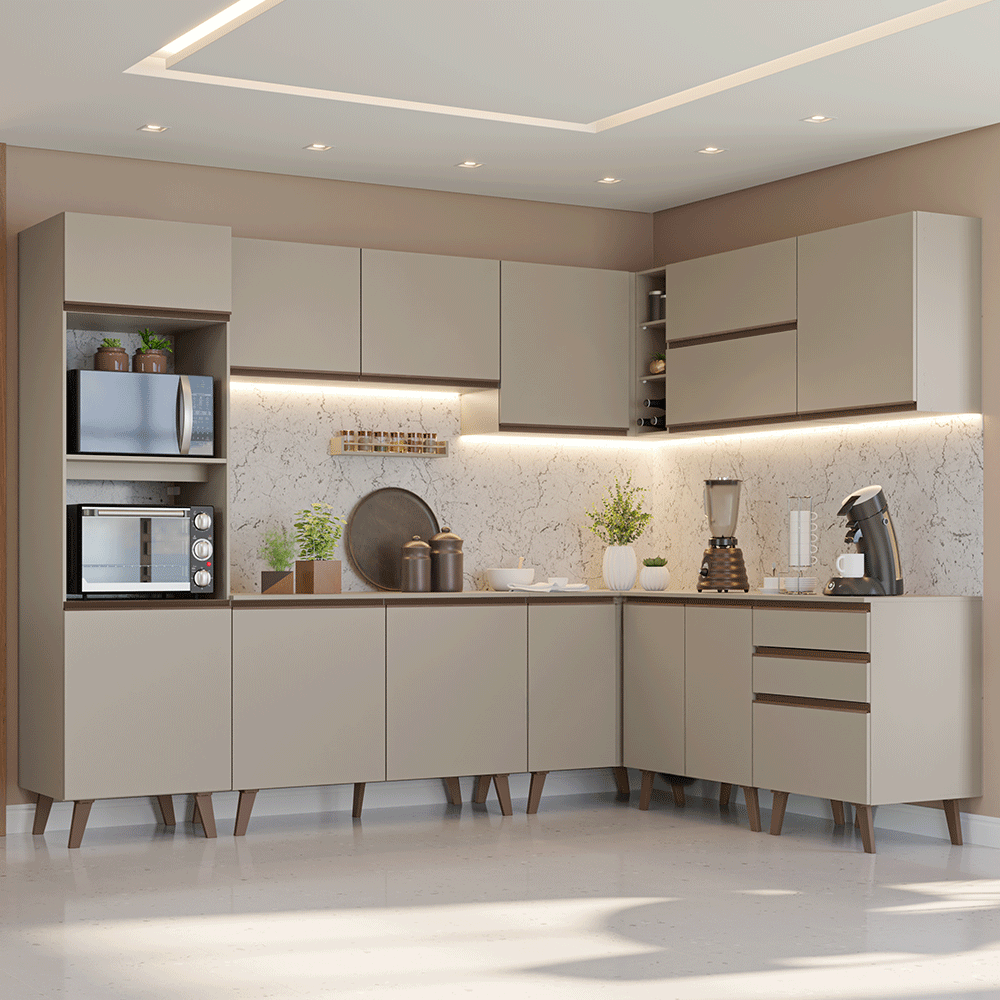 Cocina Integrale Esquinera 465 cm Crema Nice Madesa 01
