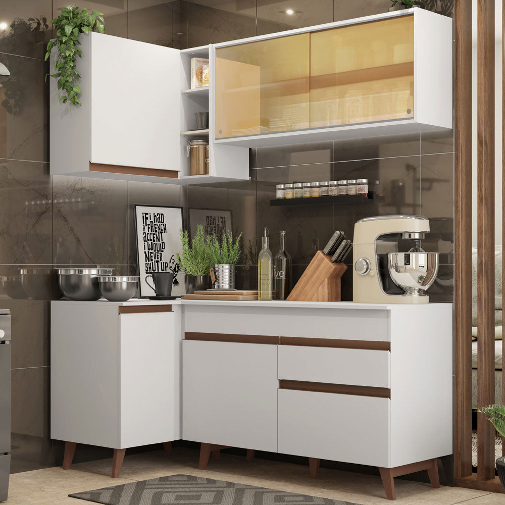 Cocina Integral Esquinera 262cm Blanco Reims Madesa 01