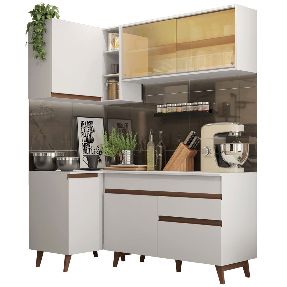 Cocina Integral Esquinera 262cm Blanco Reims 01