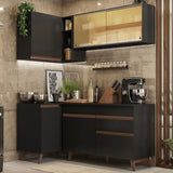 Cocina Integral Esquinera 262cm Negro Reims Madesa 01