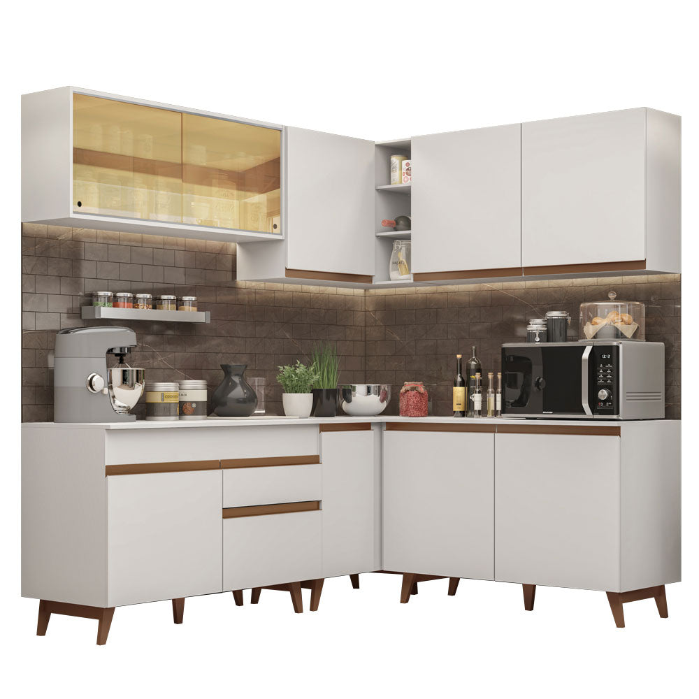 Cocina Integral Esquinera 382cm Blanco Reims 01