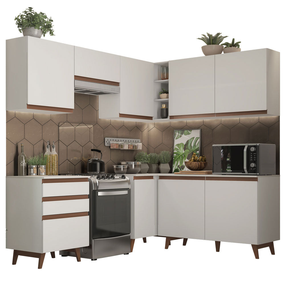 Cocina Integral Esquinera 392cm Reims Blanco 01