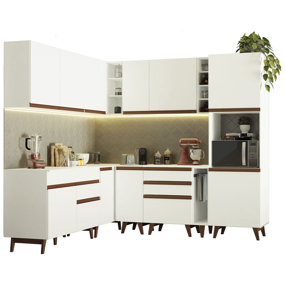 Cocina Integral Esquinera 437cm Blanco Reims Madesa 01
