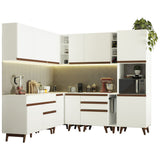Cocina Integral Esquinera 437cm Blanco Reims Madesa 01