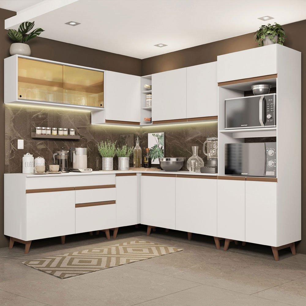Cocina Integral Esquinera 452cm Blanco Reims 01