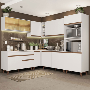 Cocina Integral Esquinera 452cm Blanco Reims 01