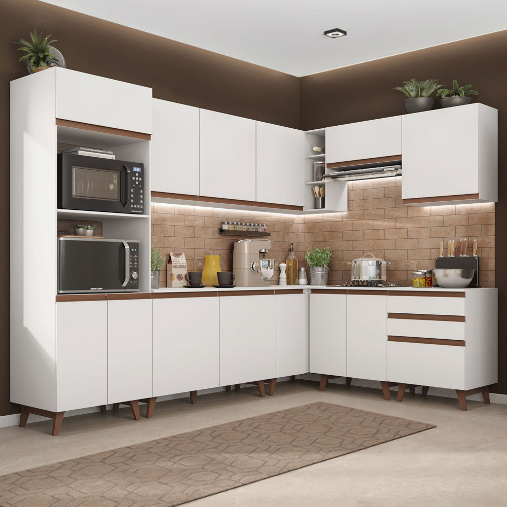 Cocina Integral Esquinera 462cm Blanco Reims 01