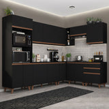 Cocina Integral Esquinera 462cm Negro Reims 01