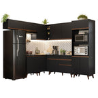 Cocina Integral Esquinera 472cm Reims Negro 01
