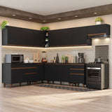 Cocina Integral Esquinera 512cm Reims Negro 01