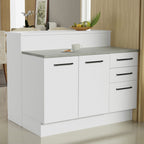 Isla de Cocina 120 cm 2 Puertas 3 Cajones Blanco Agata Madesa