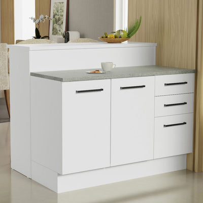 Isla de Cocina 120 cm 2 Puertas 3 Cajones Blanco Agata Madesa