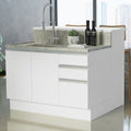 Isla de Cocina 120 cm 2 Puertas 3 Cajones Sin Encimera Blanco Glamy Madesa