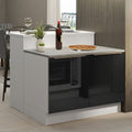 Isla de Cocina 120 cm 2 Puertas Blanco/Negro Lux Madesa