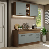 Cocina Integral 150cm Marrón/Gris Agata 01