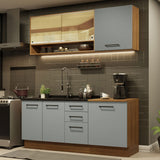 Cocina Compacta 180cm Marrón/Gris Agata 02