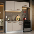 Cocina Compacta 180 cm Blanco/Crema Agata Madesa